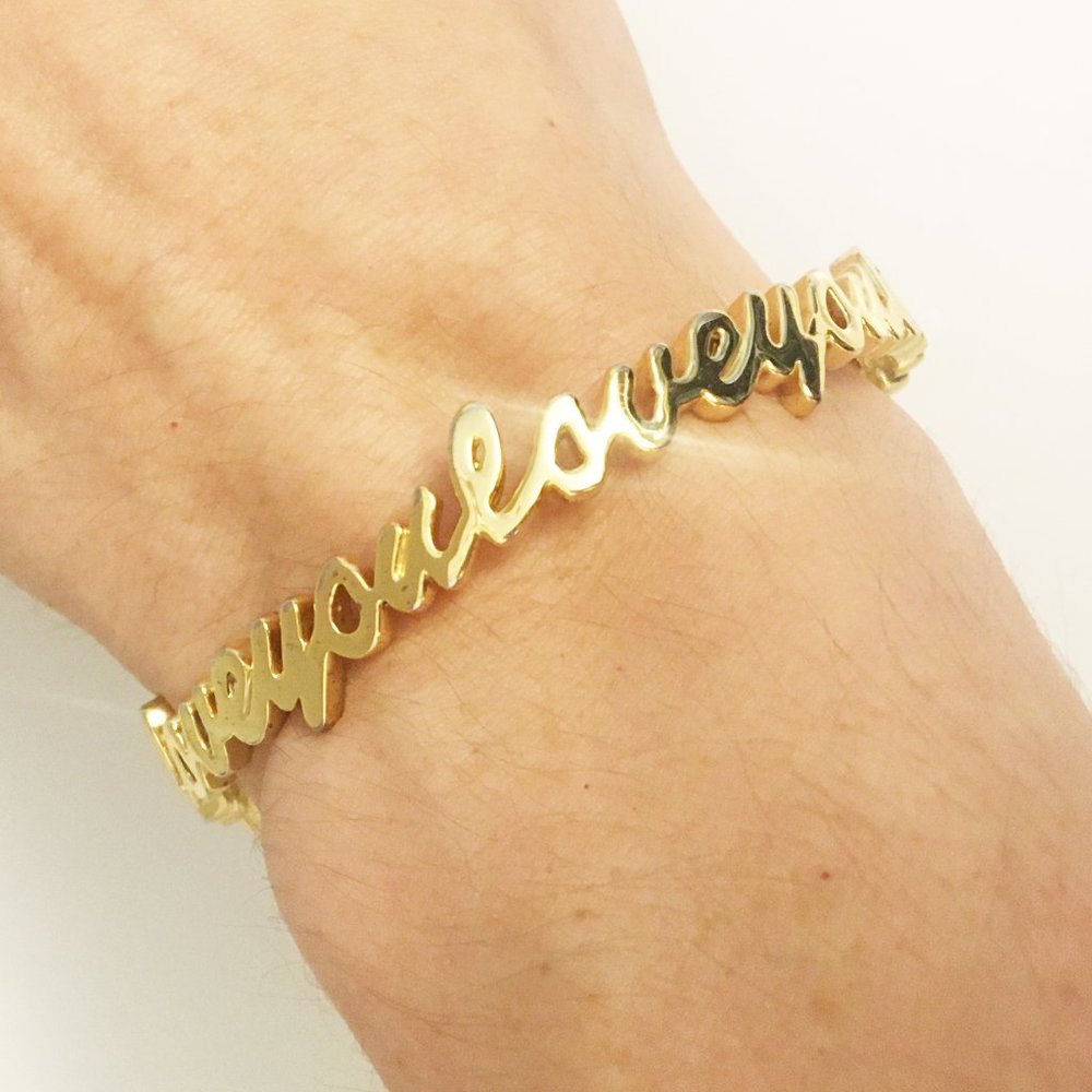 14K Dainty Gold Plated Bangle Bracelet